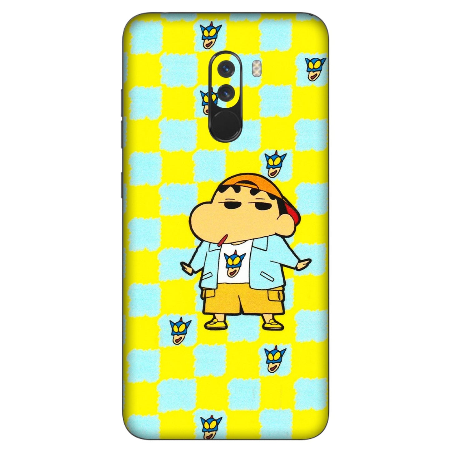 POCO Phone Skins (All Models) - Yellow Blue Shinchan Cute - 3D Embossed Finish (L-221) Poco F1