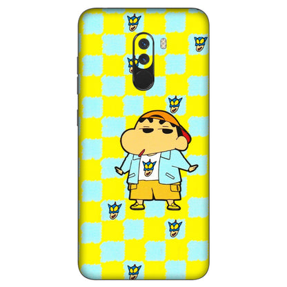 POCO Phone Skins (All Models) - Yellow Blue Shinchan Cute - 3D Embossed Finish (L-221) Poco F1
