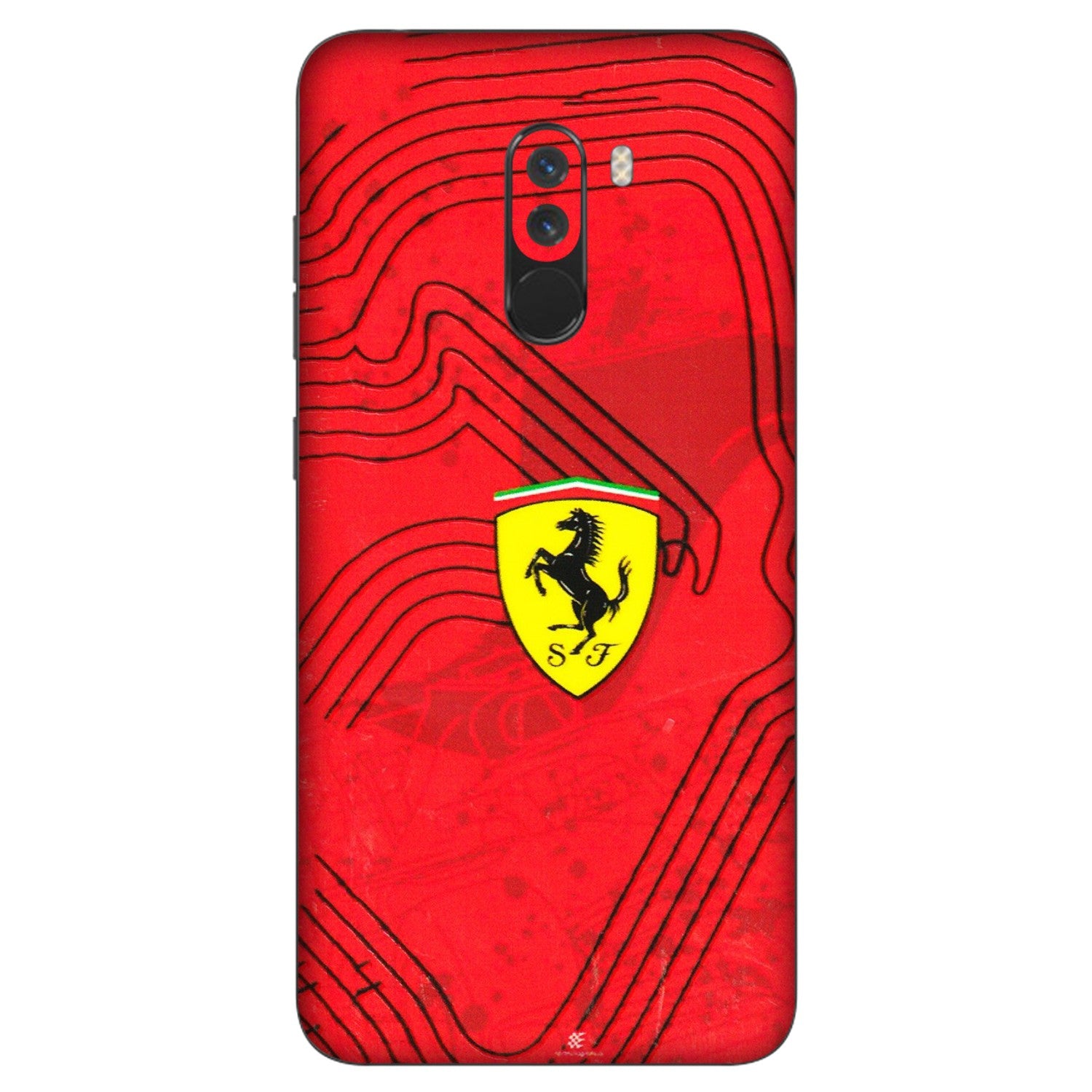 POCO Phone Skins (All Models) - Red Ferrari Logo Stylish - 3D Embossed Finish (L-238) Poco F1
