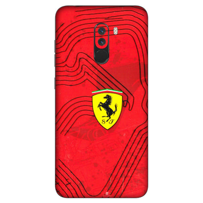 POCO Phone Skins (All Models) - Red Ferrari Logo Stylish - 3D Embossed Finish (L-238) Poco F1