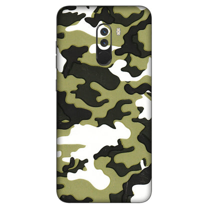 POCO Phone Skins (All Models) - Camouflages White And Green - 3D Embossed Finish (L-243) Poco F1