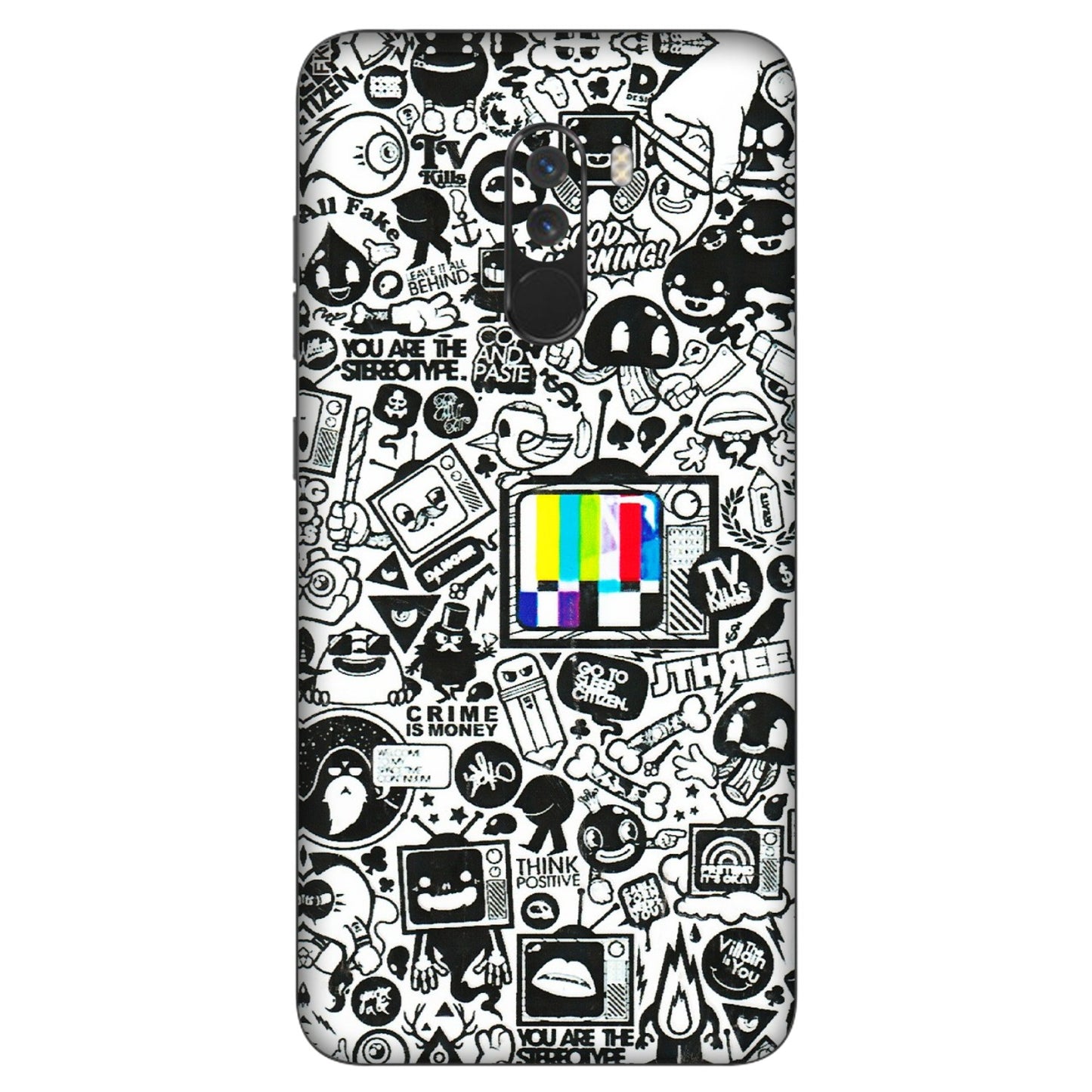 POCO Phone Skins (All Models) - Doodles Positive Art - 3D Embossed Finish (L-263) Poco F1
