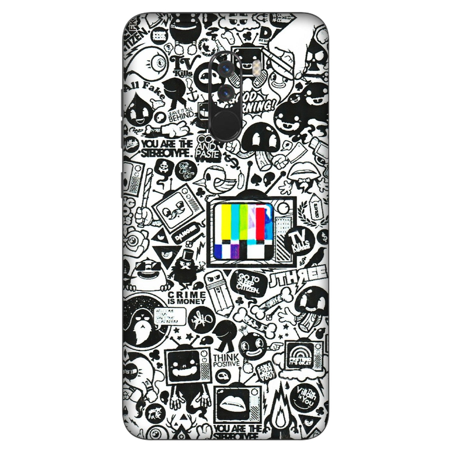 POCO Phone Skins (All Models) - Doodles Positive Art - 3D Embossed Finish (L-263) Poco F1
