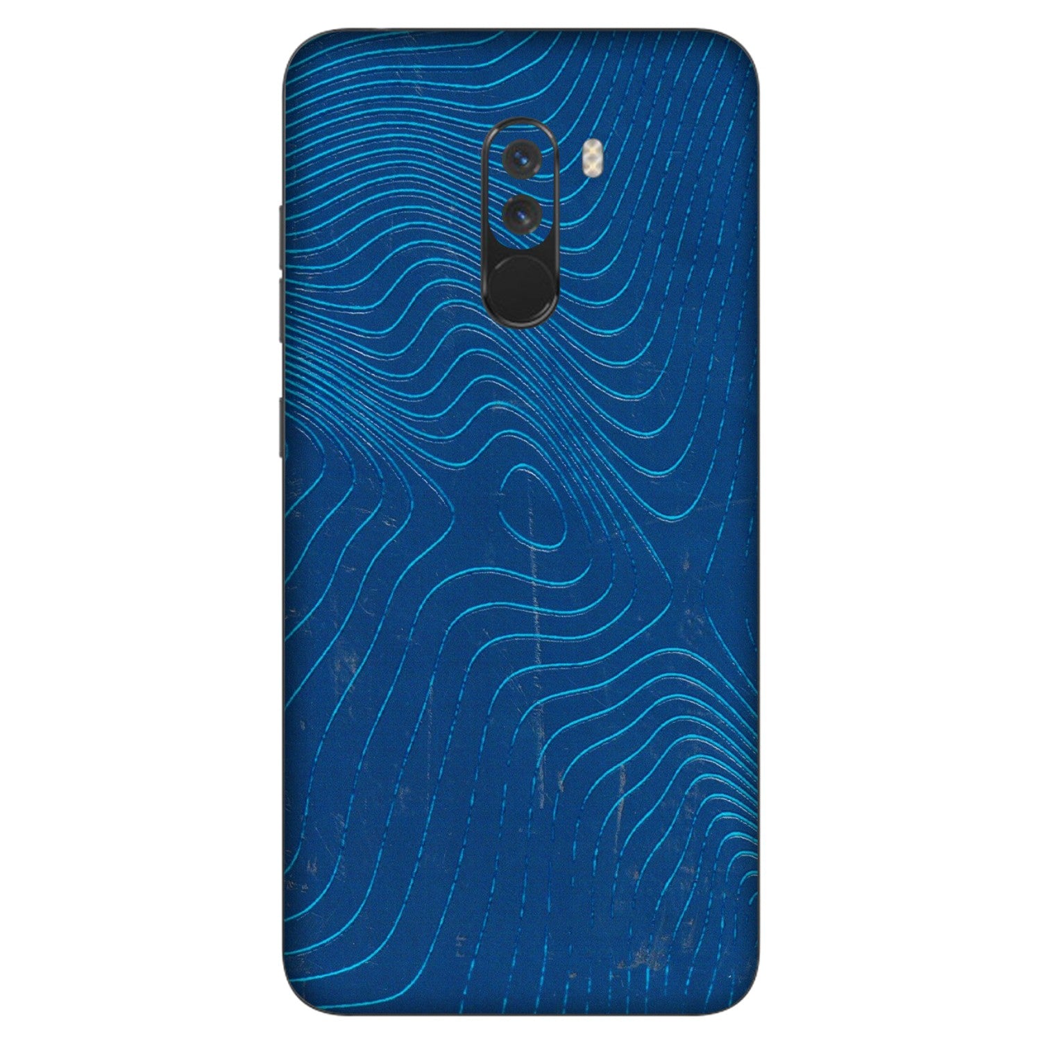 POCO Phone Skins (All Models) - Abstract Blue Line Map - 3D Embossed Finish (L-272) Poco F1