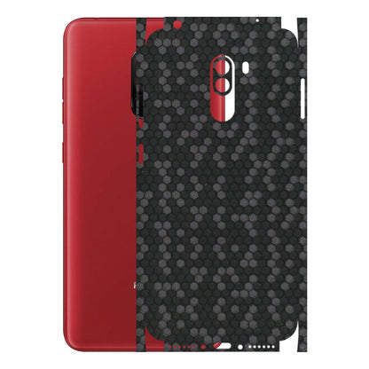 POCO Phone Skins (All Models) - Black Grey Honeycomb Sober - 3D Embossed Finish (L-85) Poco F1
