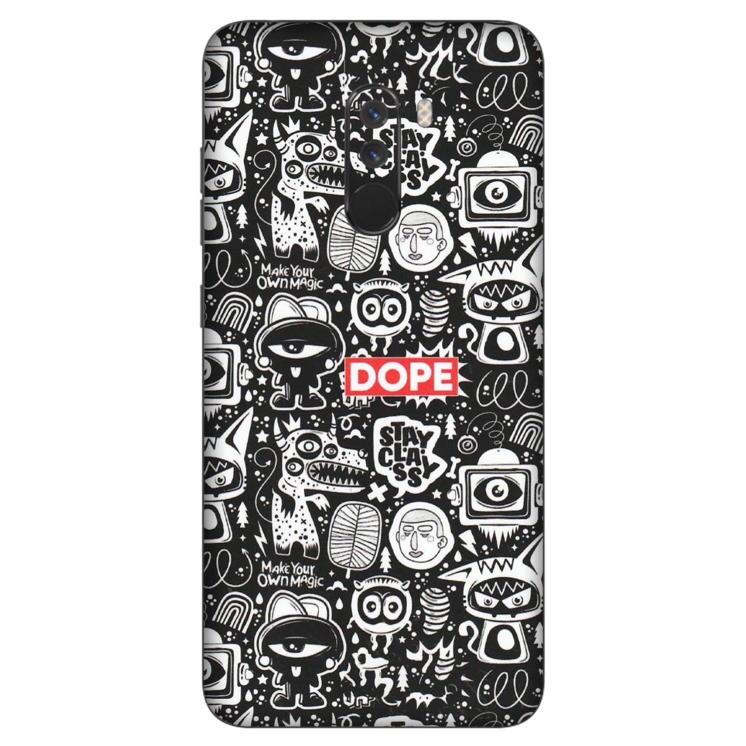 POCO Phone Skins (All Models) - Dope Stay Classy Black Doodles - Matte Finish (M-126) Poco F1