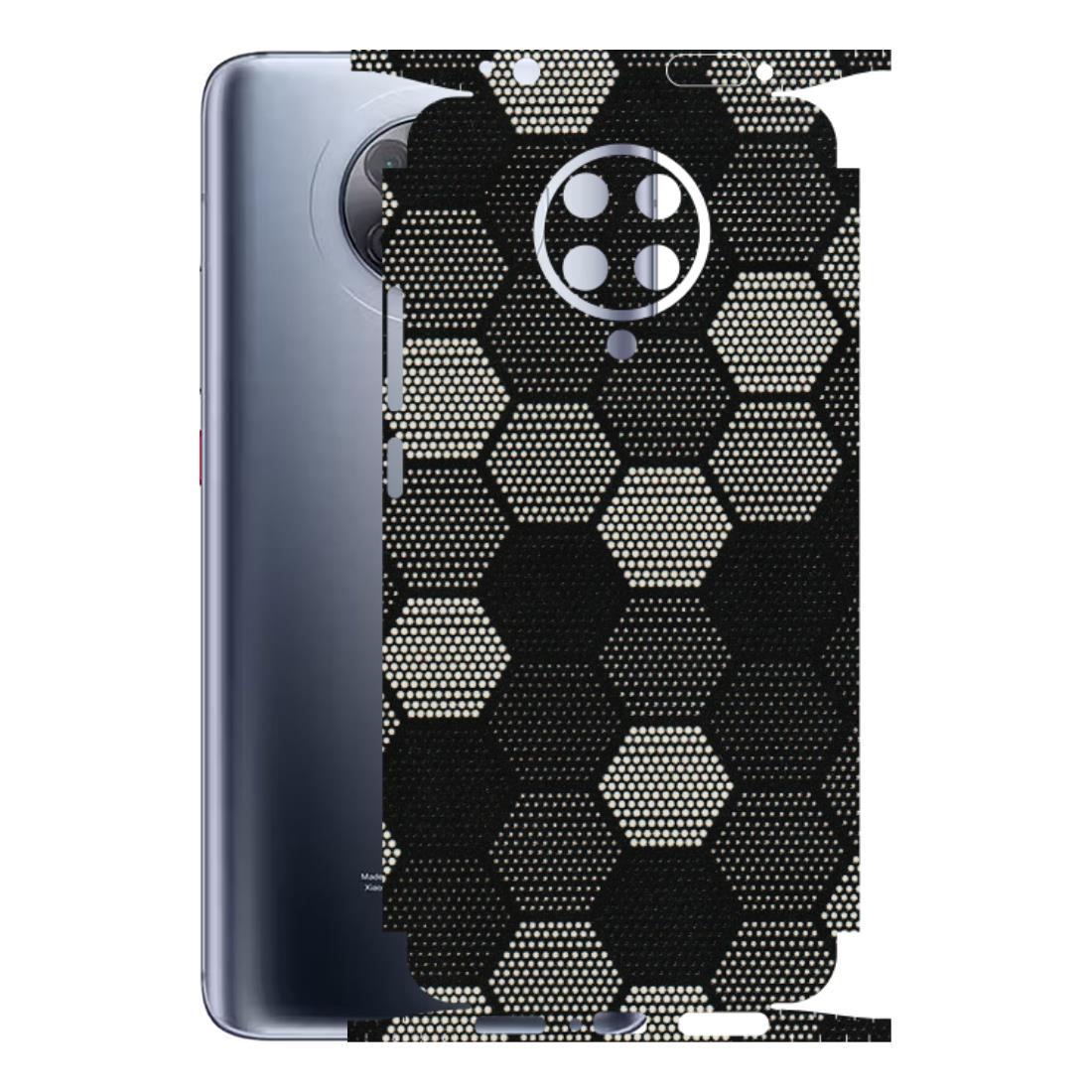 POCO Phone Skins (All Models) - Black & White Dotted Honeycomb Texture - 3D Embossed Finish (L-202) Poco F2 Pro