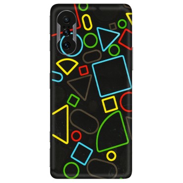 POCO Phone Skins (All Models) - Black Shapes - 3D Embossed Finish (L-131) Poco F3 GT (5G)