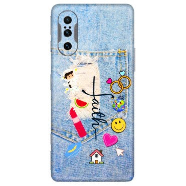 POCO Phone Skins (All Models) - Denim Jeans Pocket - 3D Embossed Finish (L-134) Poco F3 GT (5G)