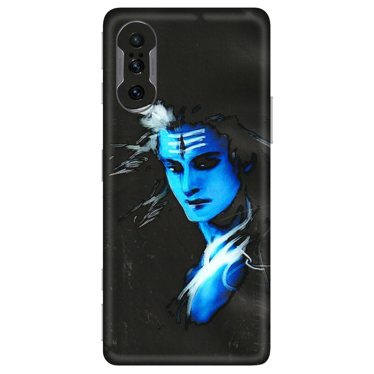 POCO Phone Skins (All Models) - Har Har Mahadev Blue/Black - 3D Embossed Finish (L-185) Poco F3 GT (5G)