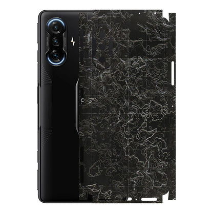 POCO Phone Skins (All Models) - Black map Texture - 3D Embossed Finish (L-201) Poco F3 GT (5G)