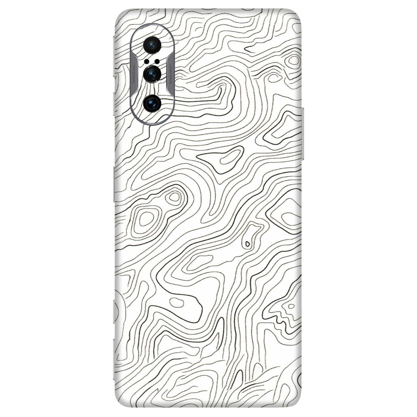 POCO Phone Skins (All Models) - White Black Swirls - 3D Embossed Finish (L-219) Poco F3 GT (5G)