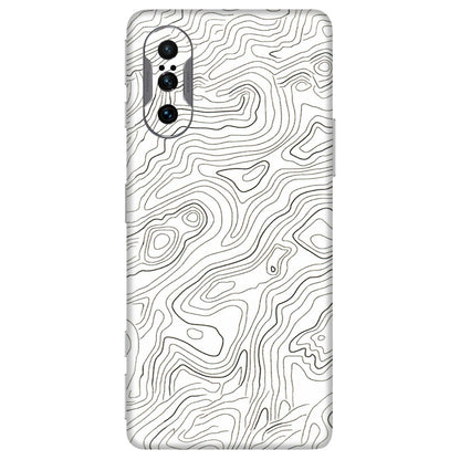 POCO Phone Skins (All Models) - White Black Swirls - 3D Embossed Finish (L-219) Poco F3 GT (5G)