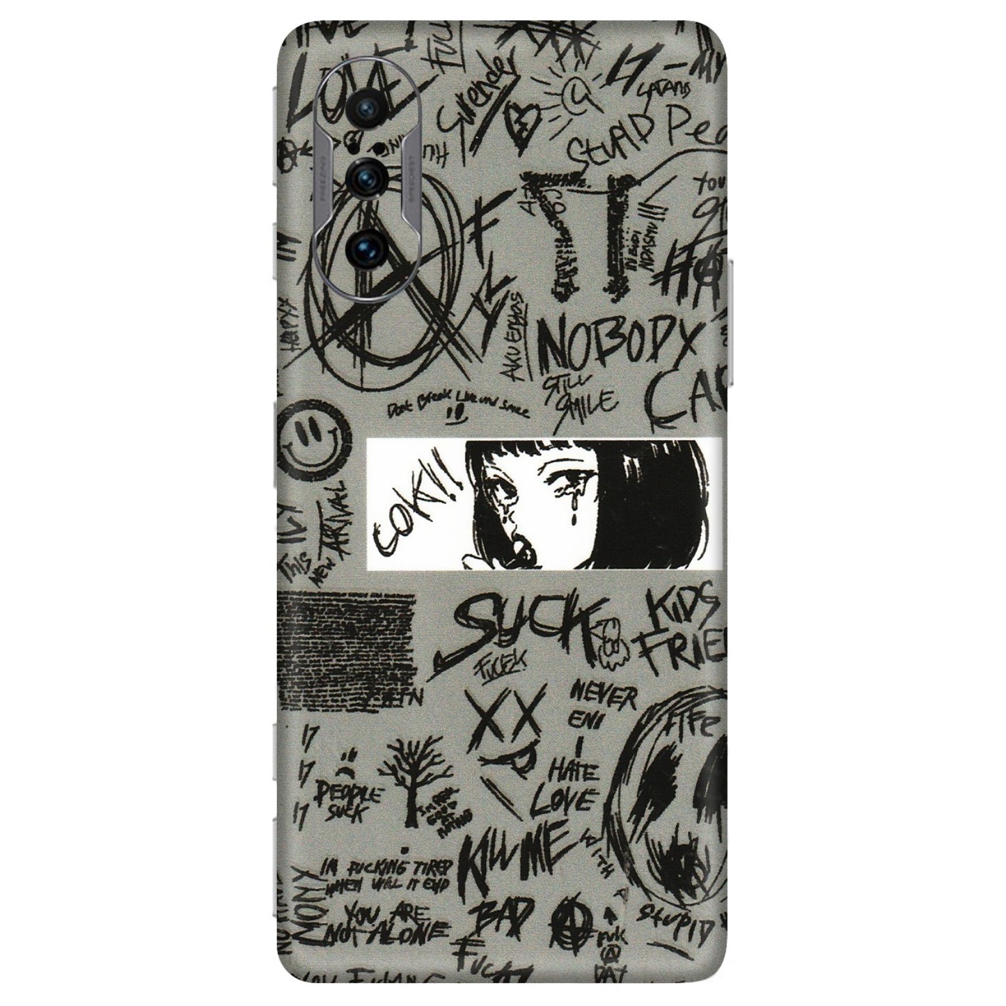POCO Phone Skins (All Models) - Never Have Love Anime - 3D Embossed Finish (L-260) Poco F3 GT (5G)