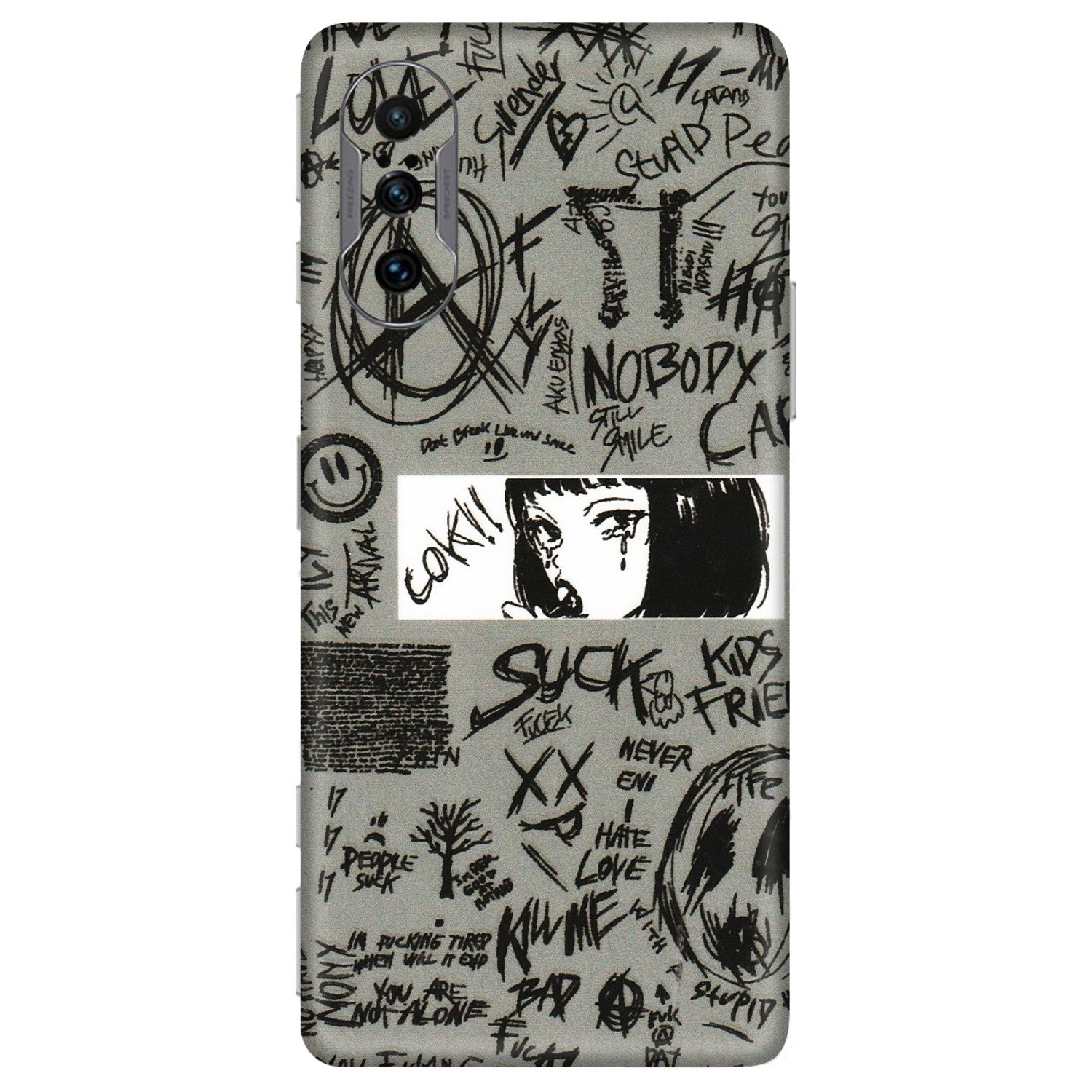 POCO Phone Skins (All Models) - Never Have Love Anime - 3D Embossed Finish (L-260) Poco F3 GT (5G)