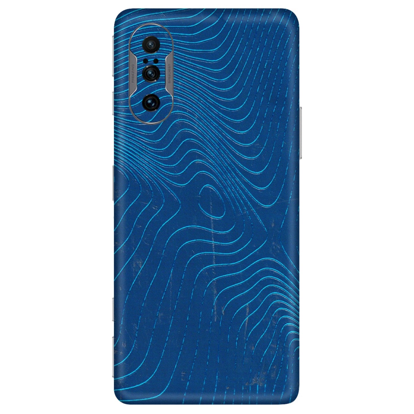 POCO Phone Skins (All Models) - Abstract Blue Line Map - 3D Embossed Finish (L-272) Poco F3 GT (5G)
