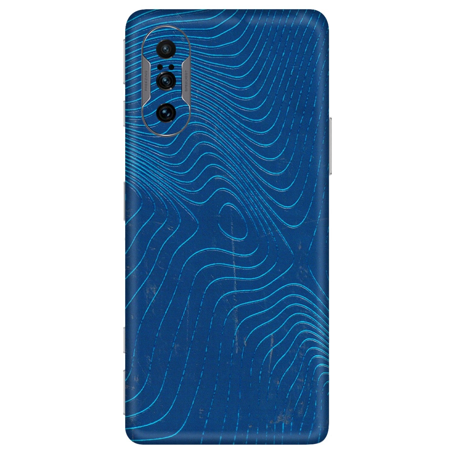 POCO Phone Skins (All Models) - Abstract Blue Line Map - 3D Embossed Finish (L-272) Poco F3 GT (5G)
