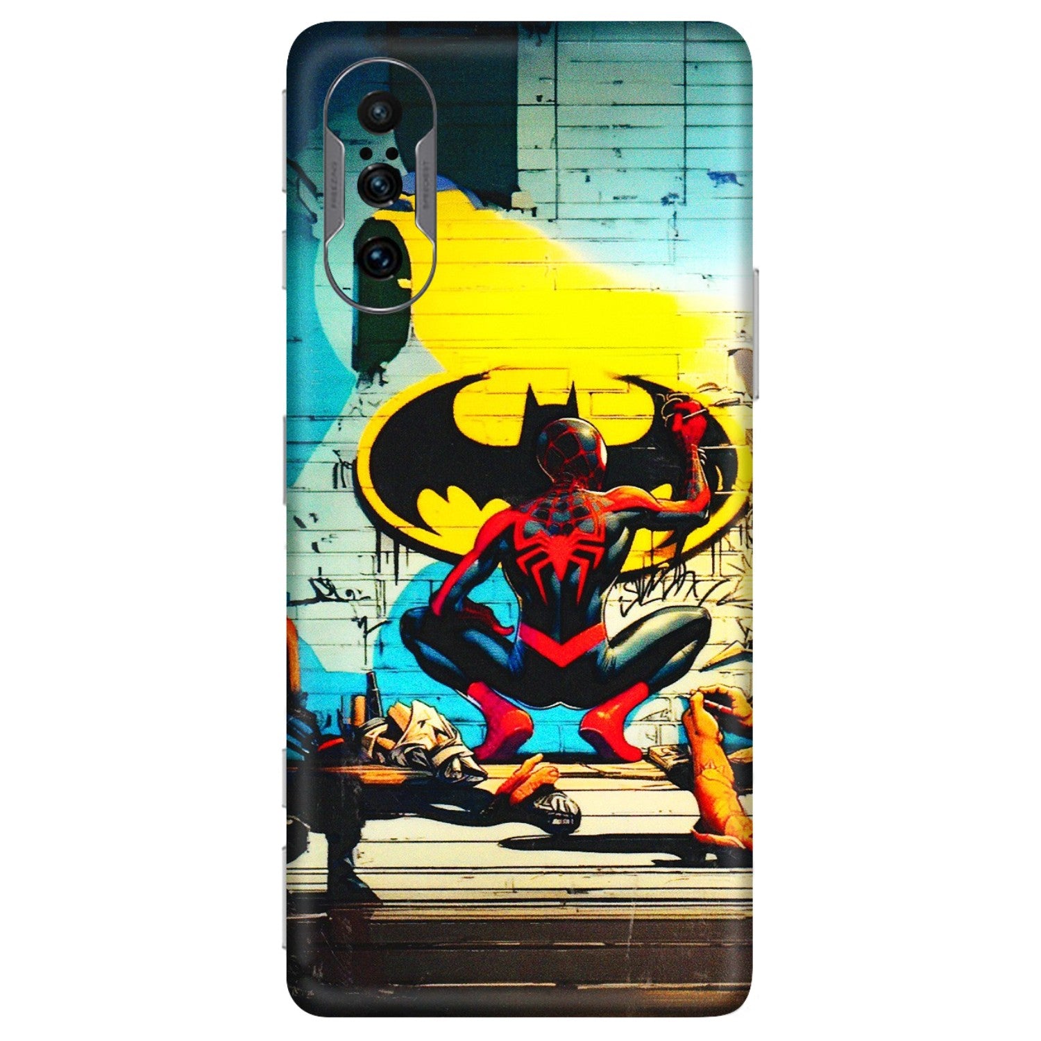 POCO Phone Skins (All Models) - New Spiderman Bat Logo - 3D Embossed Finish (L-309) Poco F3 GT (5G)