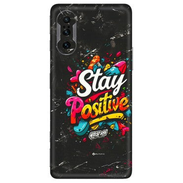 POCO Phone Skins (All Models) - Stay Positive Black - 3D Embossed Finish (L-31) Poco F3 GT (5G)