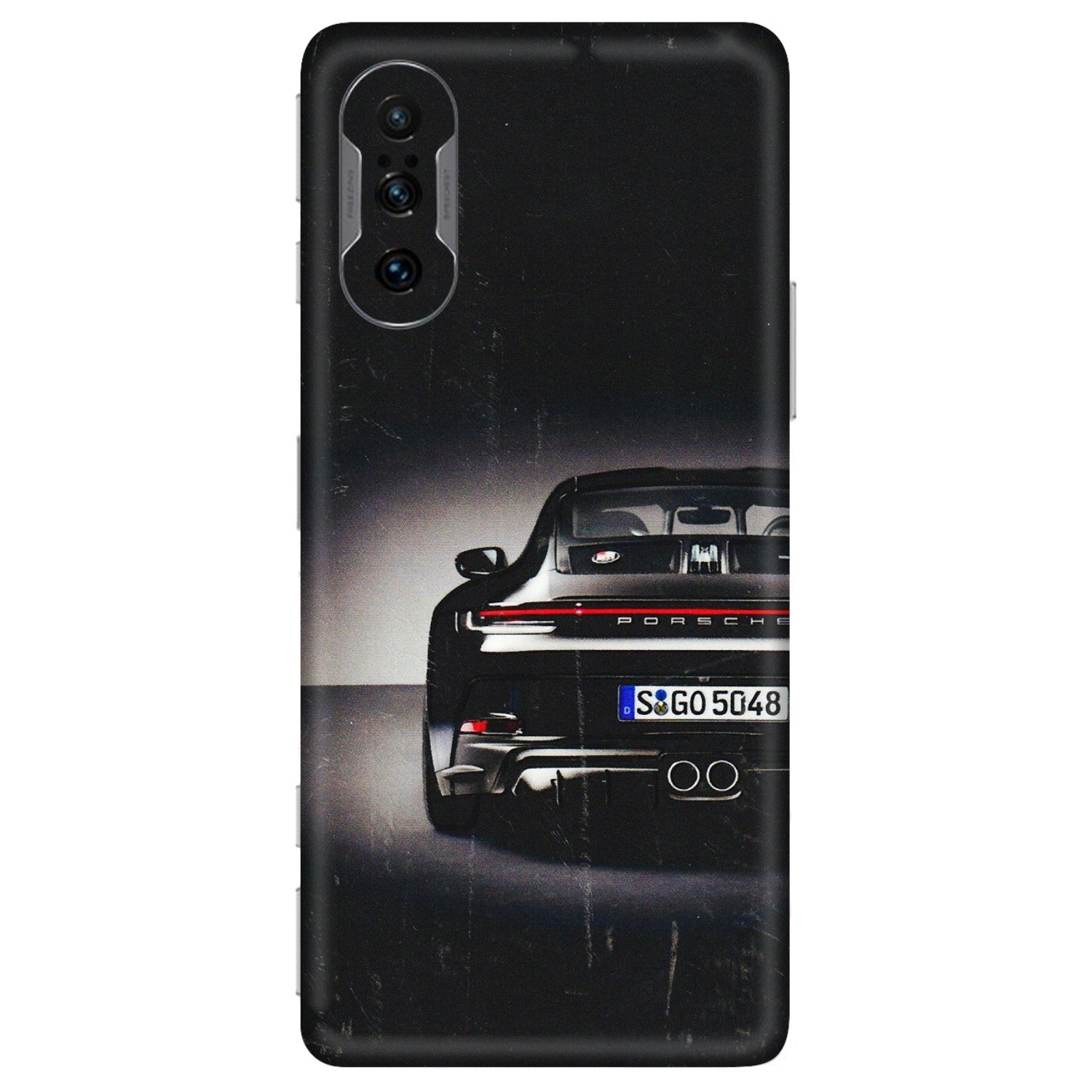 POCO Phone Skins (All Models) - New Black Porsche GT3 - 3D Embossed Finish (L-327) Poco F3 GT (5G)