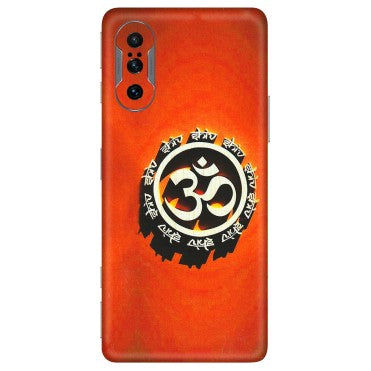 POCO Phone Skins (All Models) - Aum Shiv Orange - 3D Embossed Finish (L-32) Poco F3 GT (5G)
