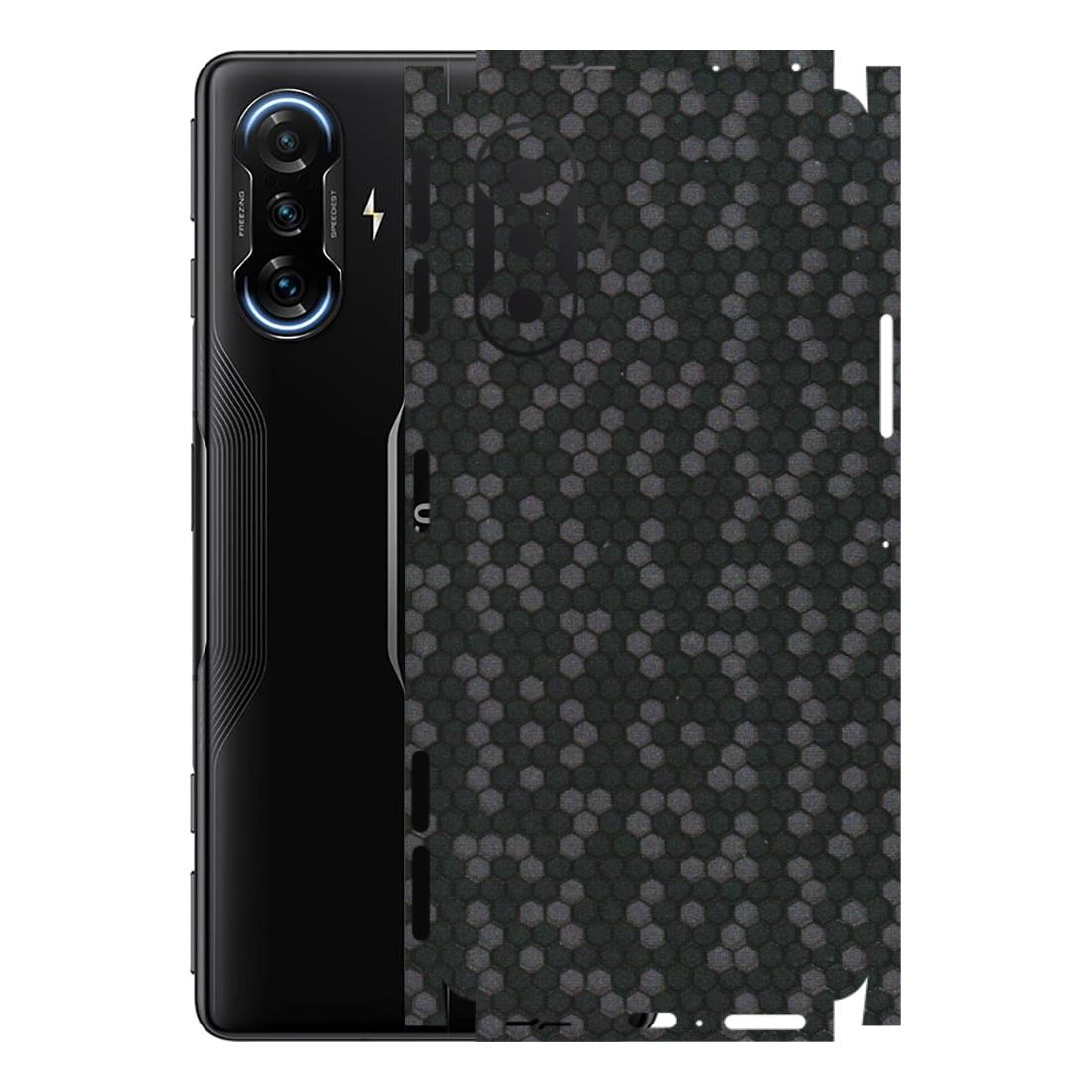 POCO Phone Skins (All Models) - Black Grey Honeycomb Sober - 3D Embossed Finish (L-85) Poco F3 GT (5G)