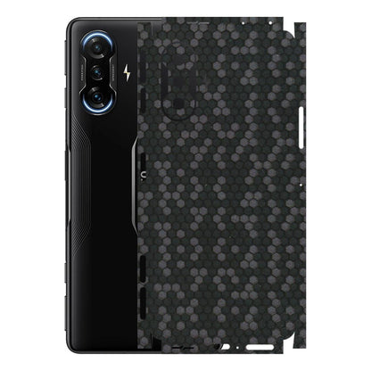 POCO Phone Skins (All Models) - Black Grey Honeycomb Sober - 3D Embossed Finish (L-85) Poco F3 GT (5G)