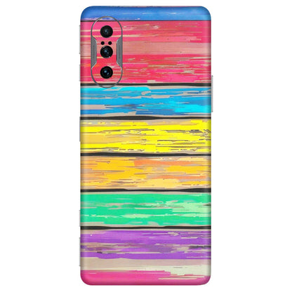 POCO Phone Skins (All Models) - Multi Colour Wooden Wall - Matte Finish (M-96) Poco F3 GT (5G)