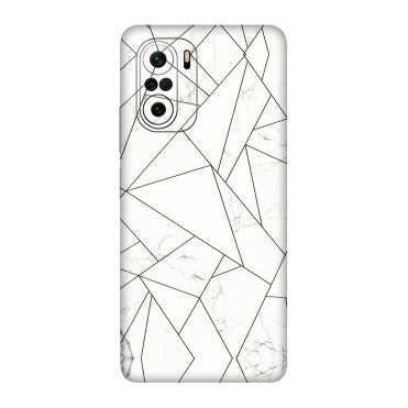 POCO Phone Skins (All Models) - Luxury White Marble Effect - 3D Embossed Finish (L-168) Poco F3