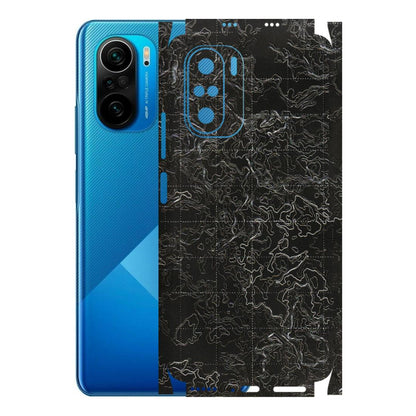 POCO Phone Skins (All Models) - Black map Texture - 3D Embossed Finish (L-201) Poco F3