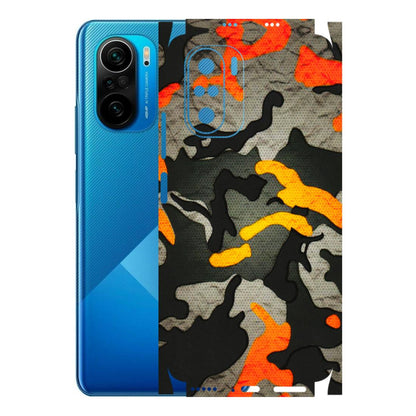 POCO Phone Skins (All Models) - Orange Camouflage - 3D Embossed Finish (L-204) Poco F3