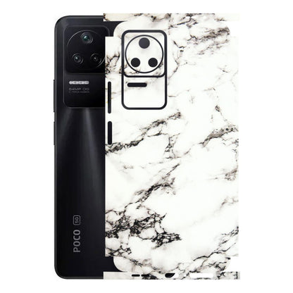 POCO Phone Skins (All Models) - Black and White Marble Texture - 3D Embossed Finish (L-124) Poco F4 (5G)