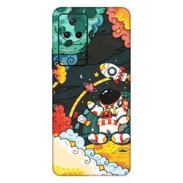POCO Phone Skins (All Models) - Astronauts & Spaceship - 3D Embossed Finish (L-145) Poco F4 (5G)