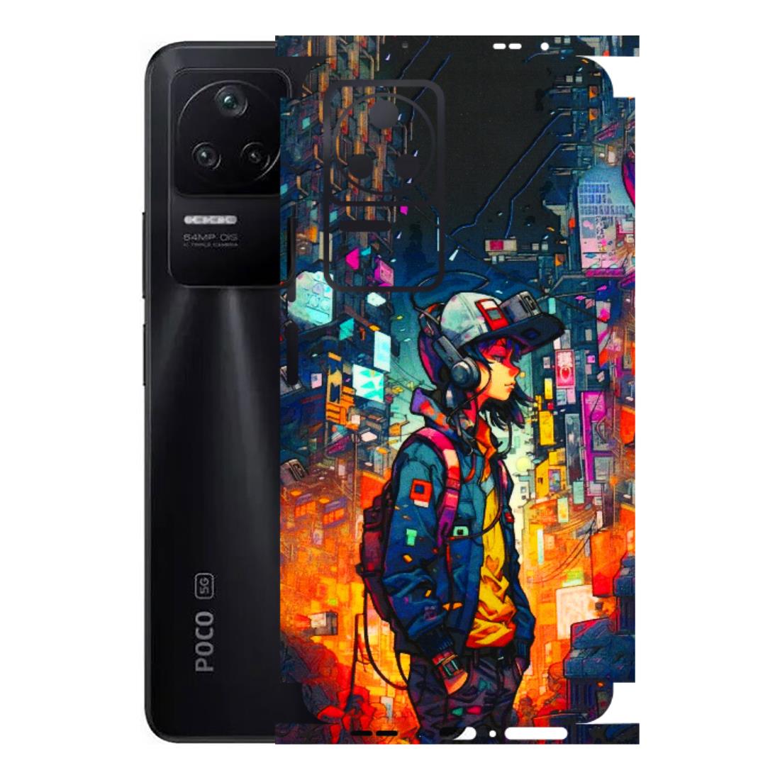POCO Phone Skins (All Models) - Street Anime Guy - 3D Embossed Finish (L-158) Poco F4 (5G)