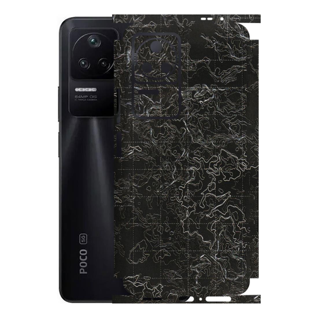 POCO Phone Skins (All Models) - Black map Texture - 3D Embossed Finish (L-201) Poco F4 (5G)