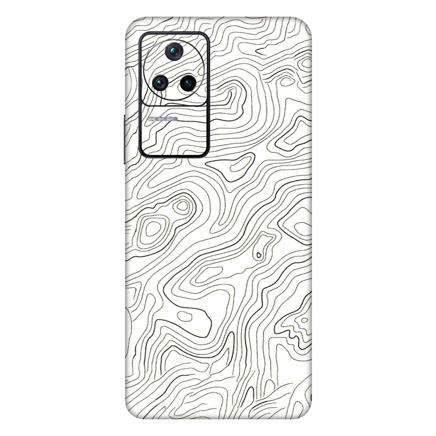 POCO Phone Skins (All Models) - White Black Swirls - 3D Embossed Finish (L-219) Poco F4 (5G)
