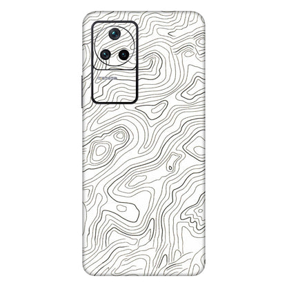 POCO Phone Skins (All Models) - White Black Swirls - 3D Embossed Finish (L-219) Poco F4 (5G)