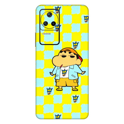 POCO Phone Skins (All Models) - Yellow Blue Shinchan Cute - 3D Embossed Finish (L-221) Poco F4 (5G)