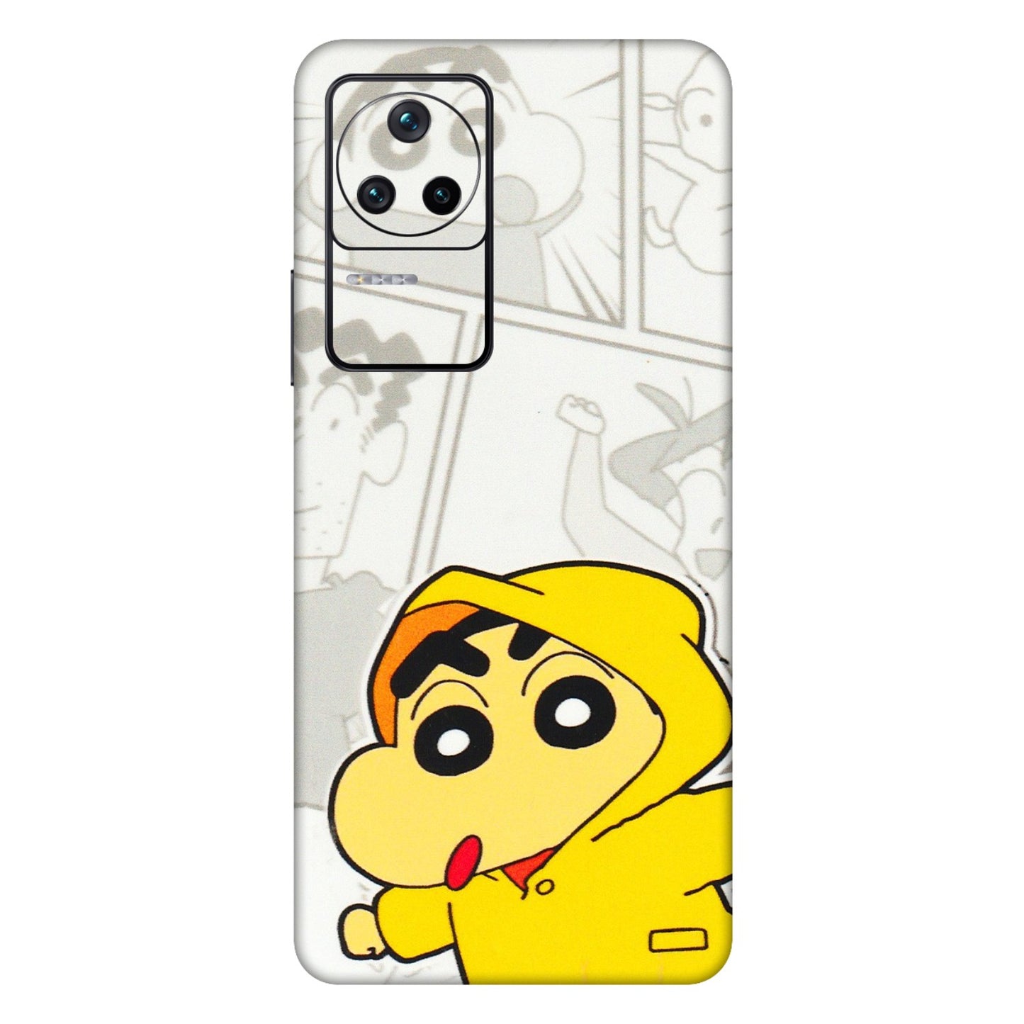 POCO Phone Skins (All Models) - Yellow Shinchan Comic - 3D Embossed Finish (L-246) Poco F4 (5G)