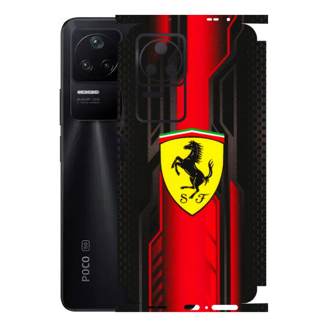 POCO Phone Skins (All Models) - Black Ferrari Logo - 3D Embossed Finish (L-253) Poco F4 (5G)