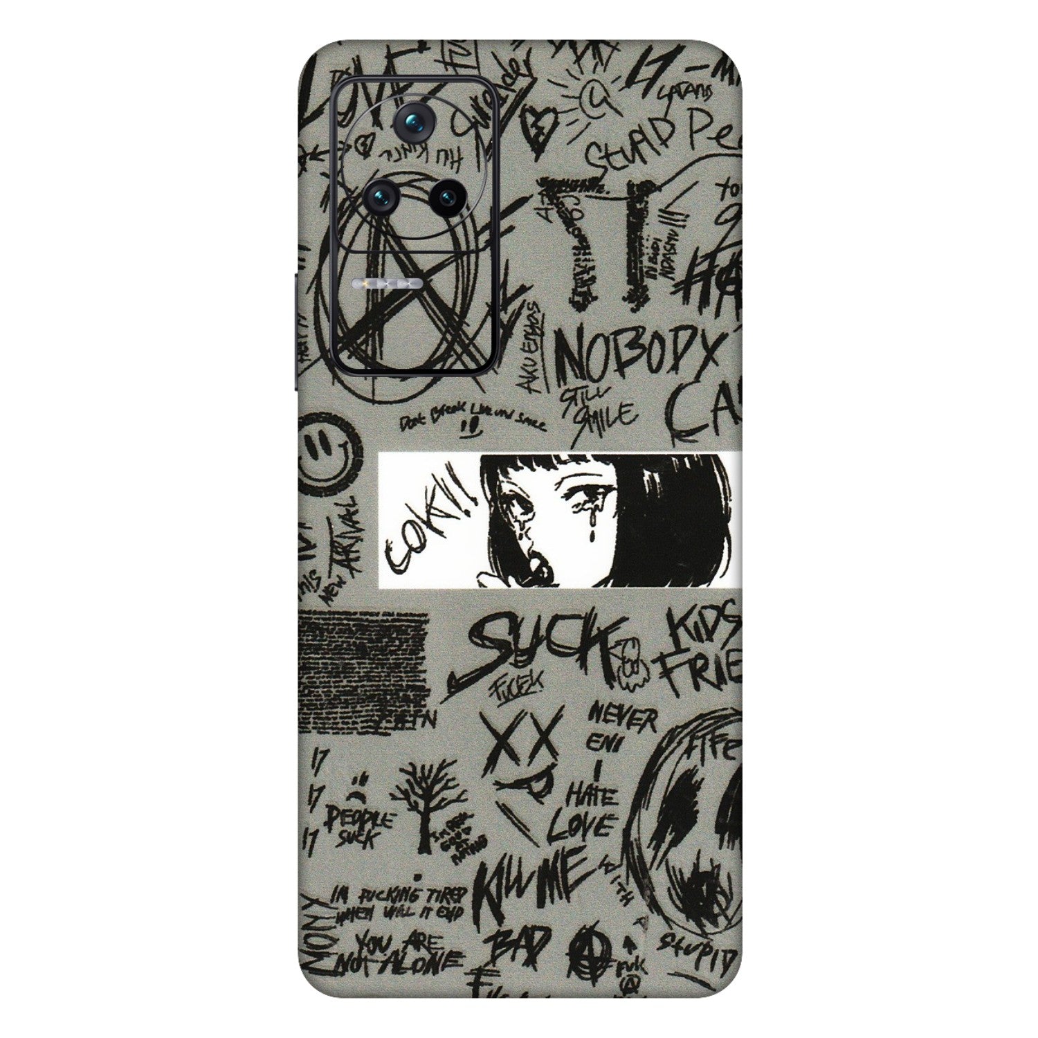 POCO Phone Skins (All Models) - Never Have Love Anime - 3D Embossed Finish (L-260) Poco F4 (5G)