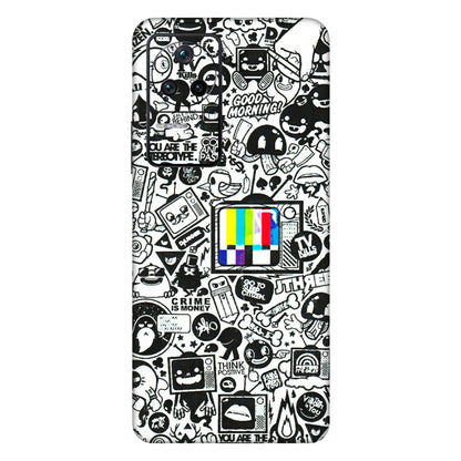 POCO Phone Skins (All Models) - Doodles Positive Art - 3D Embossed Finish (L-263) Poco F4 (5G)