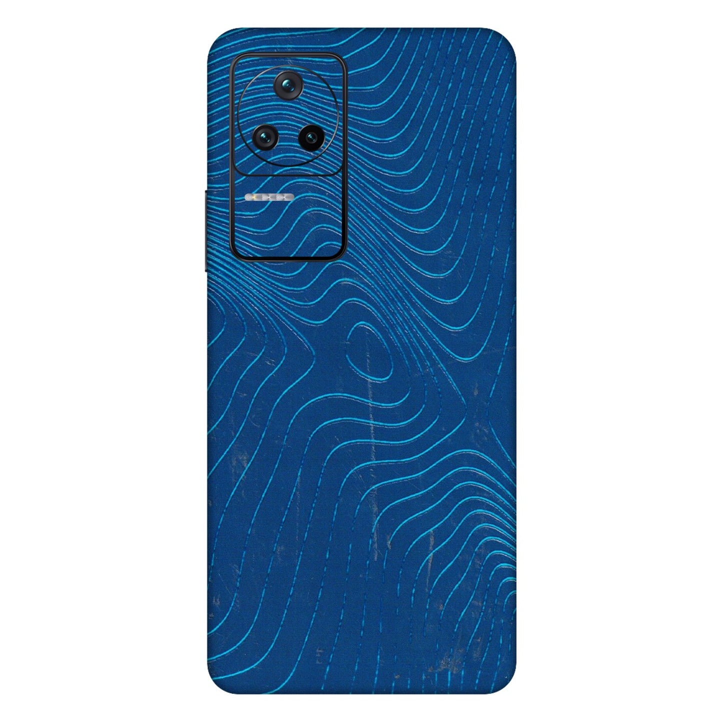 POCO Phone Skins (All Models) - Abstract Blue Line Map - 3D Embossed Finish (L-272) Poco F4 (5G)
