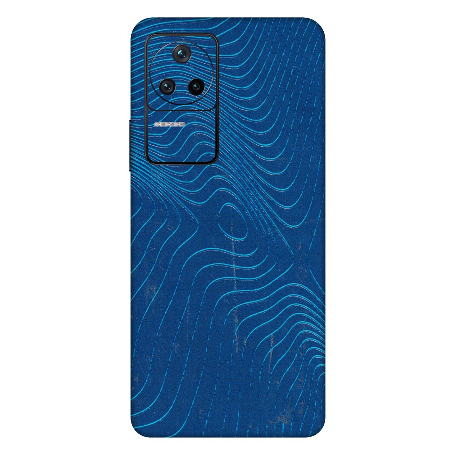 POCO Phone Skins (All Models) - Abstract Blue Line Map - 3D Embossed Finish (L-272) Poco F4 (5G)