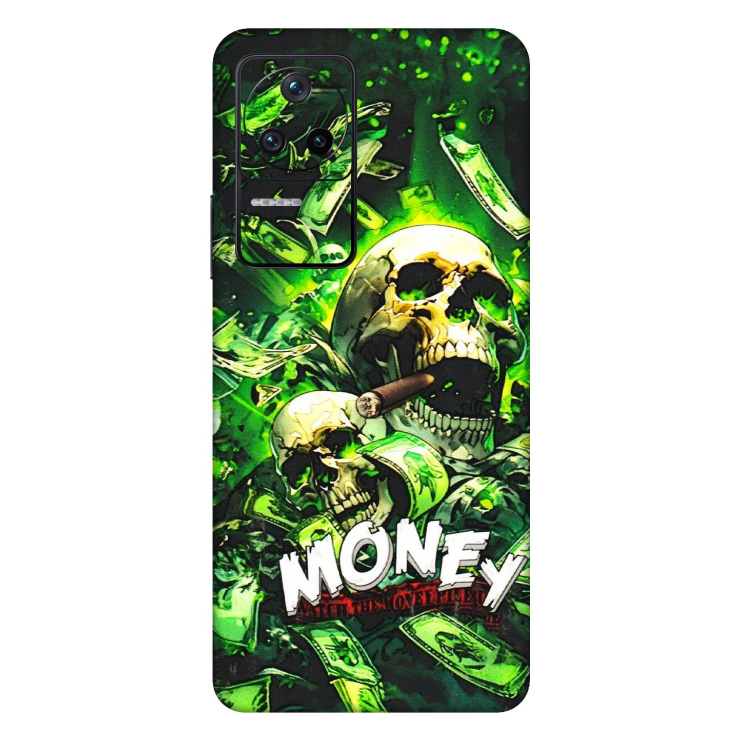 POCO Phone Skins (All Models) - Skull Money - 3D Embossed Finish (L-303) Poco F4 (5G)