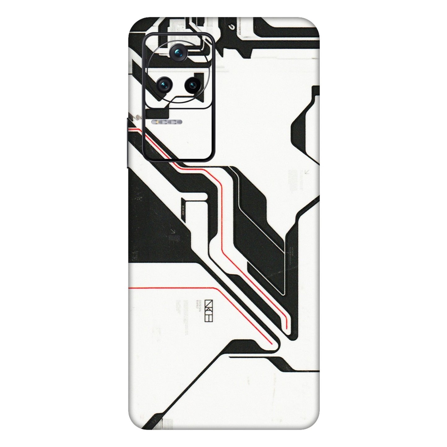 POCO Phone Skins (All Models) - White Techy Logo - 3D Embossed Finish (L-312) Poco F4 (5G)