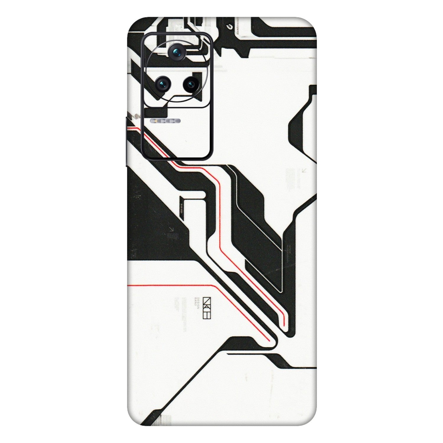 POCO Phone Skins (All Models) - White Techy Logo - 3D Embossed Finish (L-312) Poco F4 (5G)