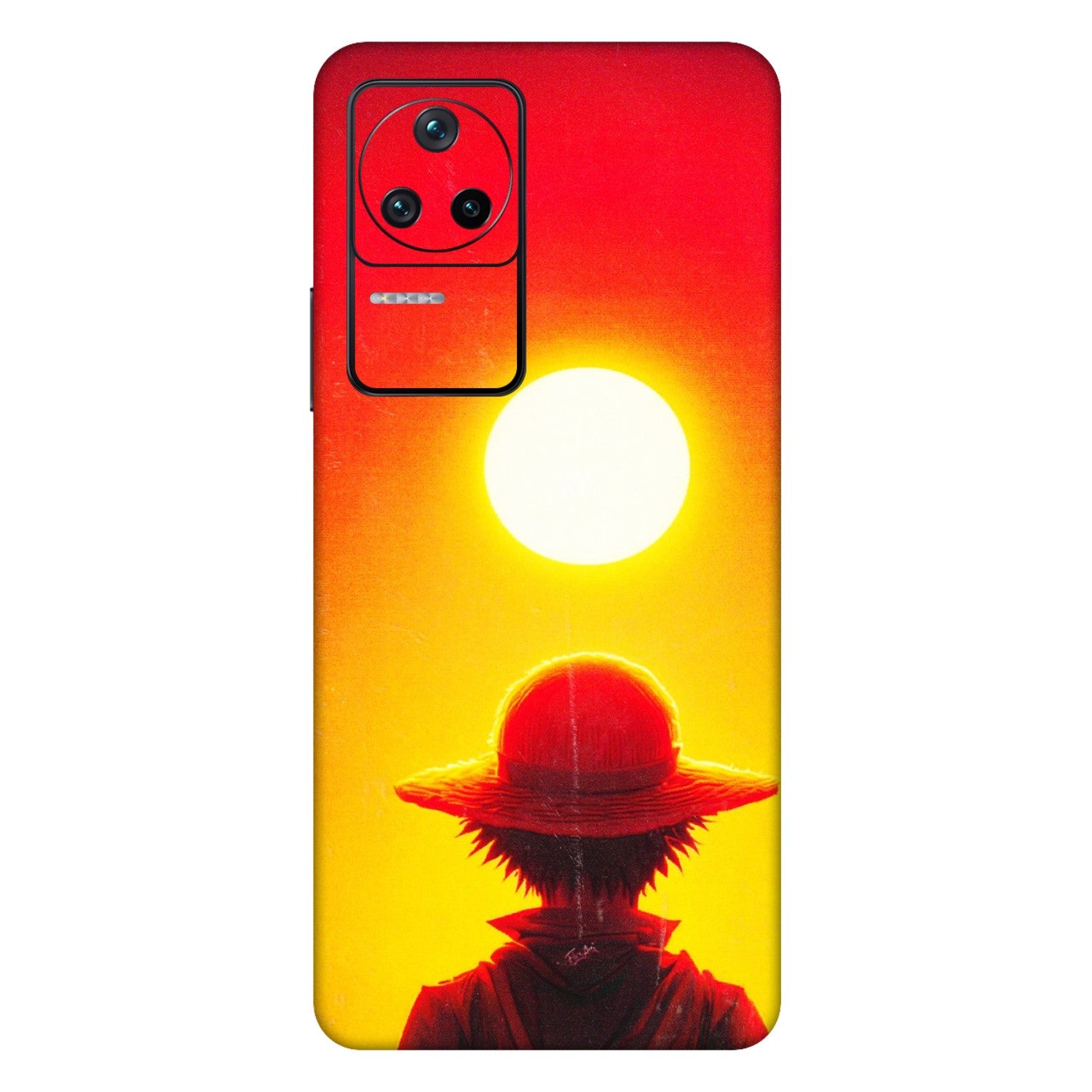 POCO Phone Skins (All Models) - Cool Sunset With Monkey D.Luffy Anime - 3D Embossed Finish (L-329) Poco F4 (5G)