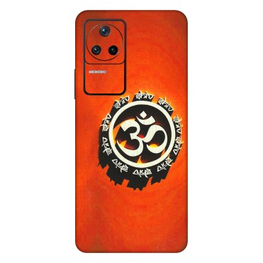 POCO Phone Skins (All Models) - Aum Shiv Orange - 3D Embossed Finish (L-32) Poco F4 (5G)