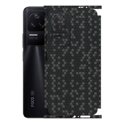 POCO Phone Skins (All Models) - Black Grey Honeycomb Sober - 3D Embossed Finish (L-85) Poco F4 (5G)